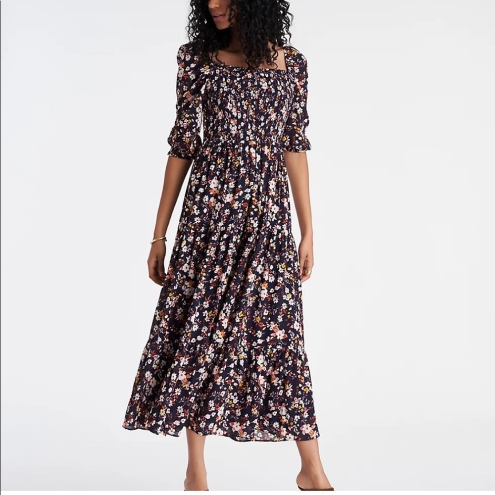 Ann Taylor Floral Smocked Maxi Dress